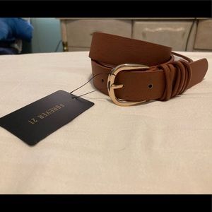 Faux Tan Leather Belt